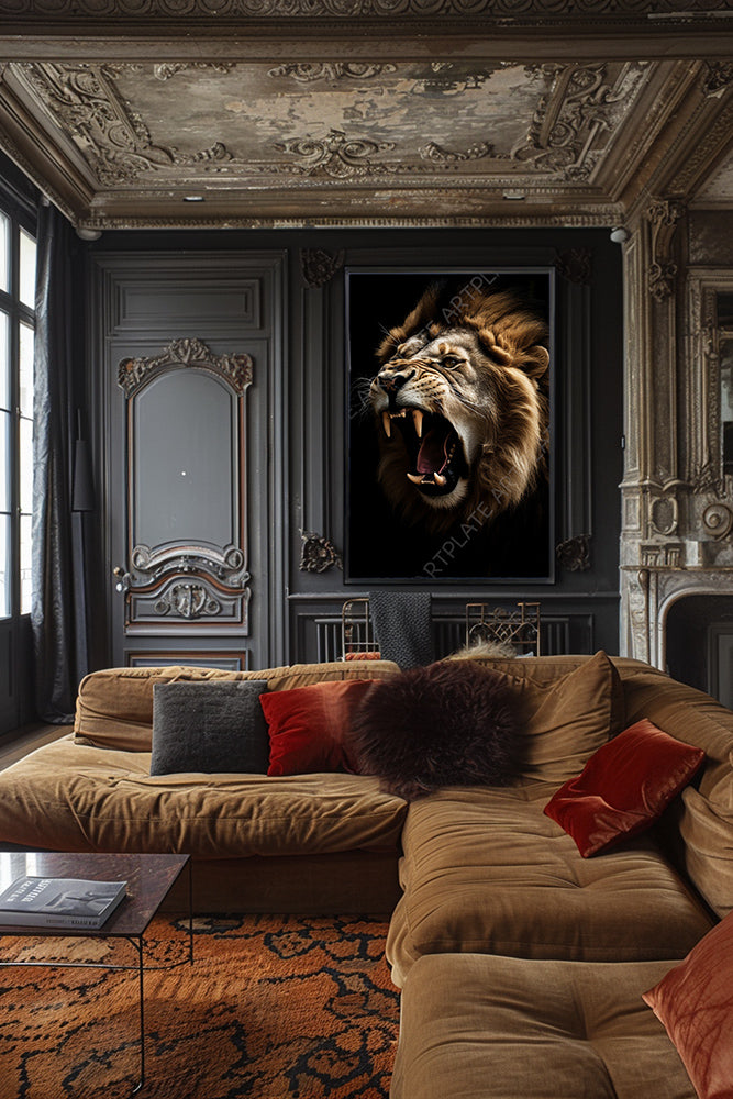 Lion rugissant