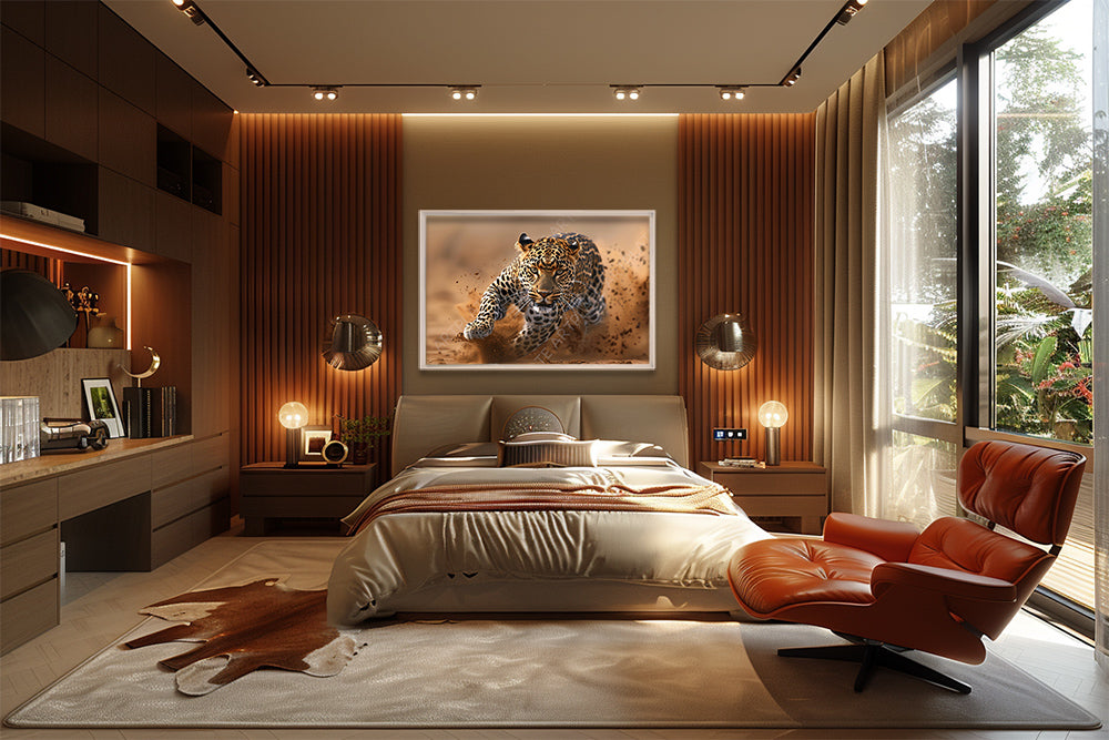 Leopard à la chasse