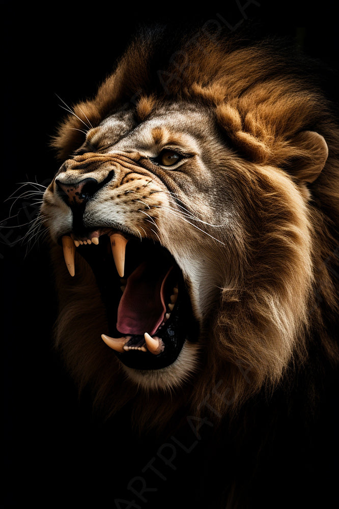 Lion rugissant
