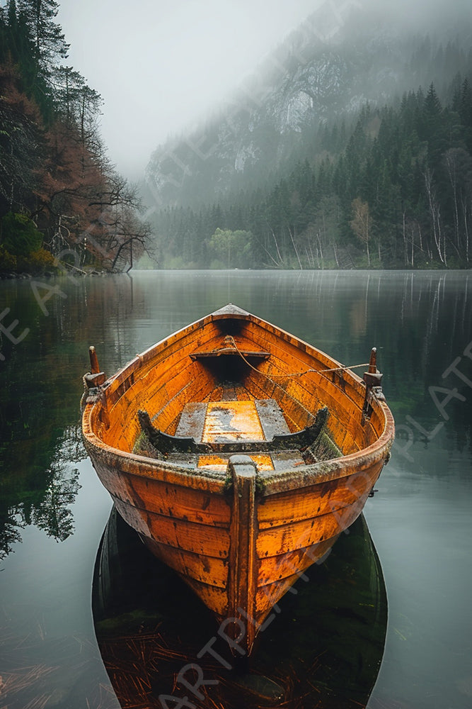 La Barque Jaune dans la Brume