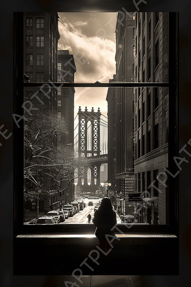 Fenêtre sur le Pont de Manhattan