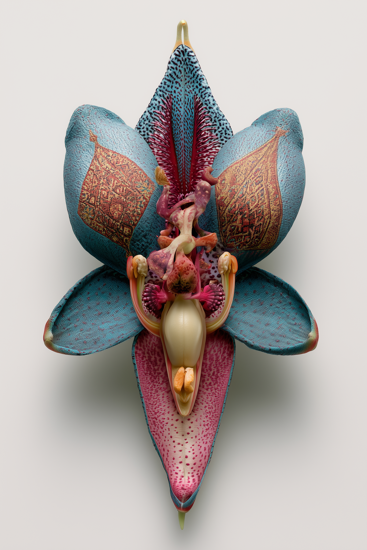 Tableau déco aluminium HD Orchidée Brodée