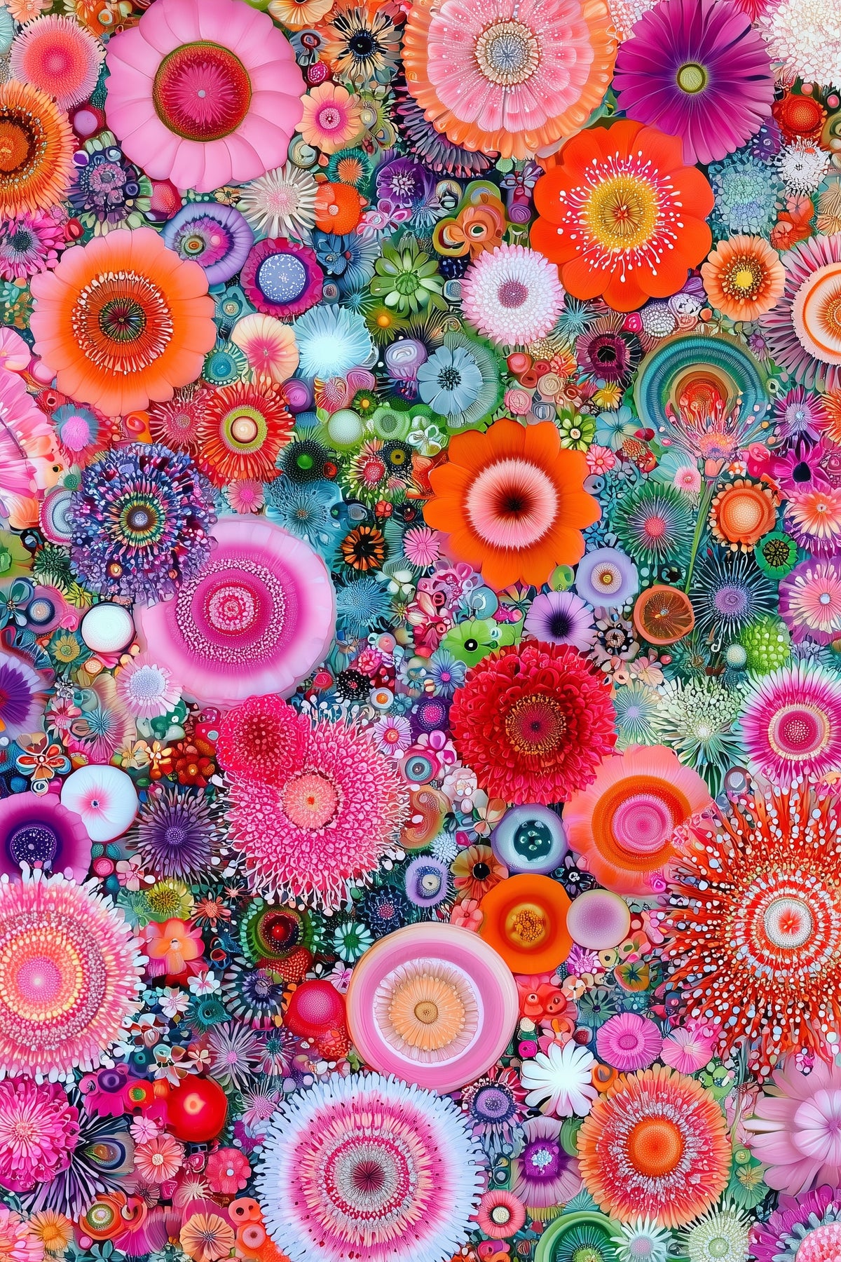 Tableau déco aluminium HD Kaléidoscope Floral