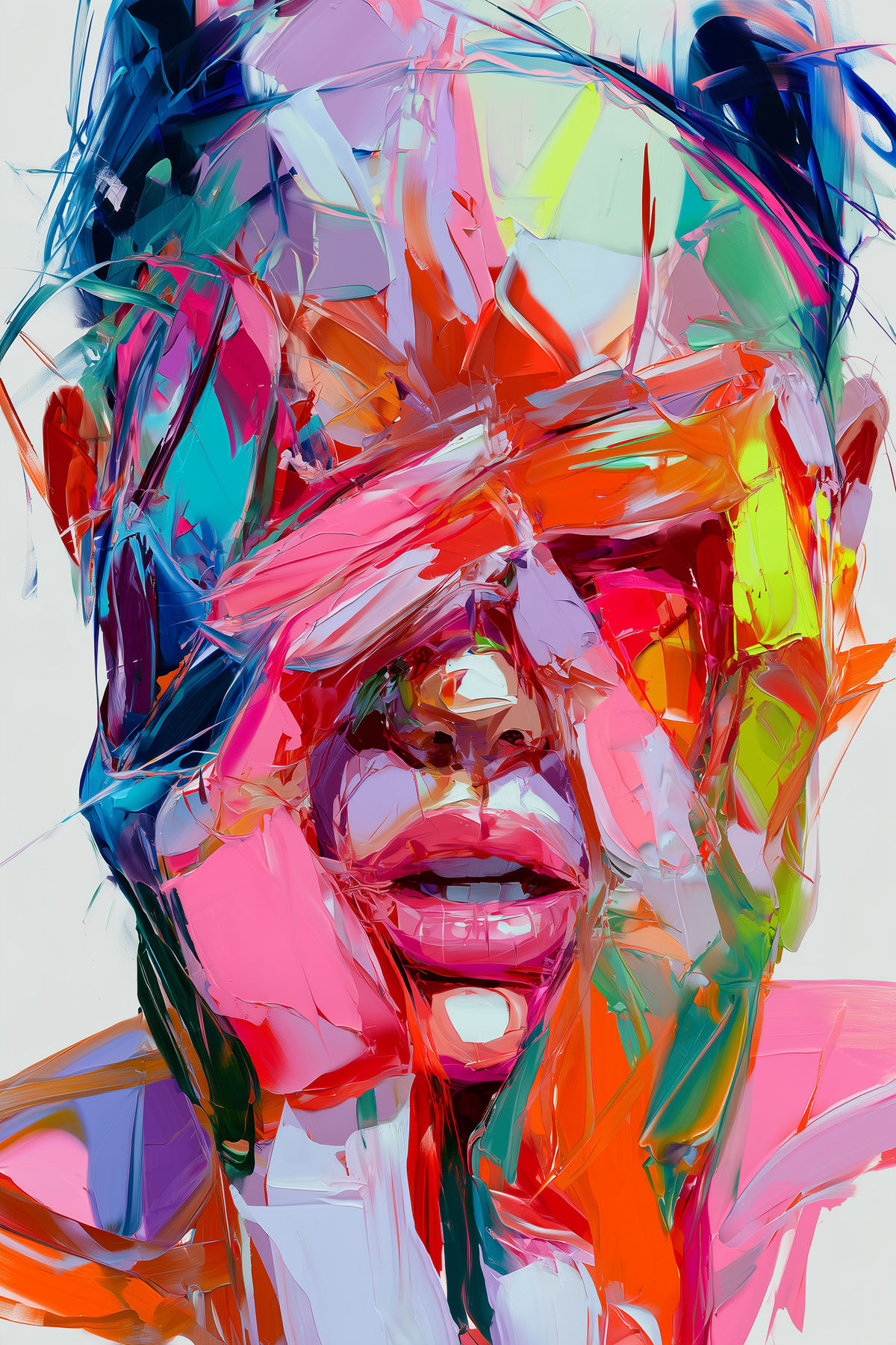 Tableau déco aluminium HD Visage Kaléidoscope
