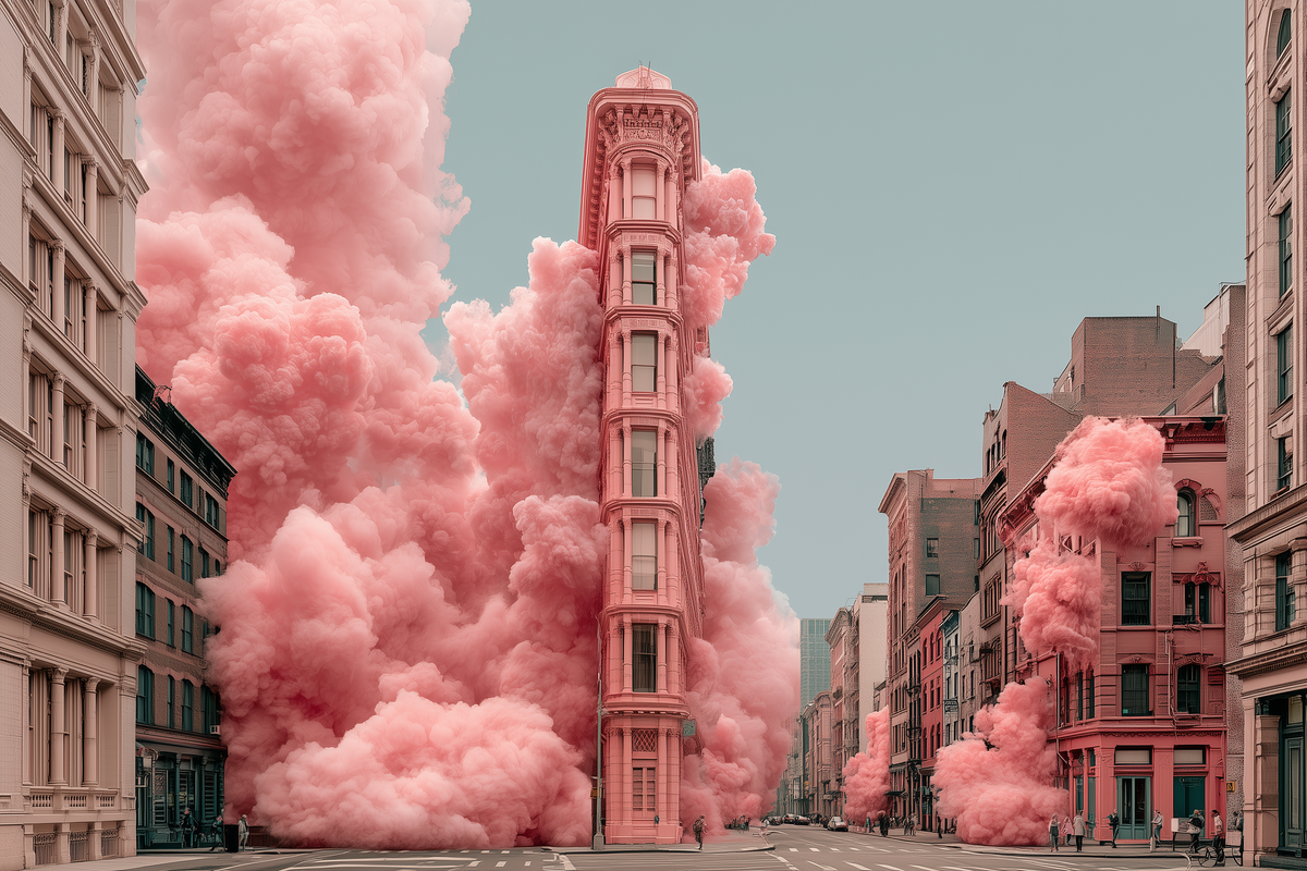 Tableau déco aluminium HD Fumée Rose
