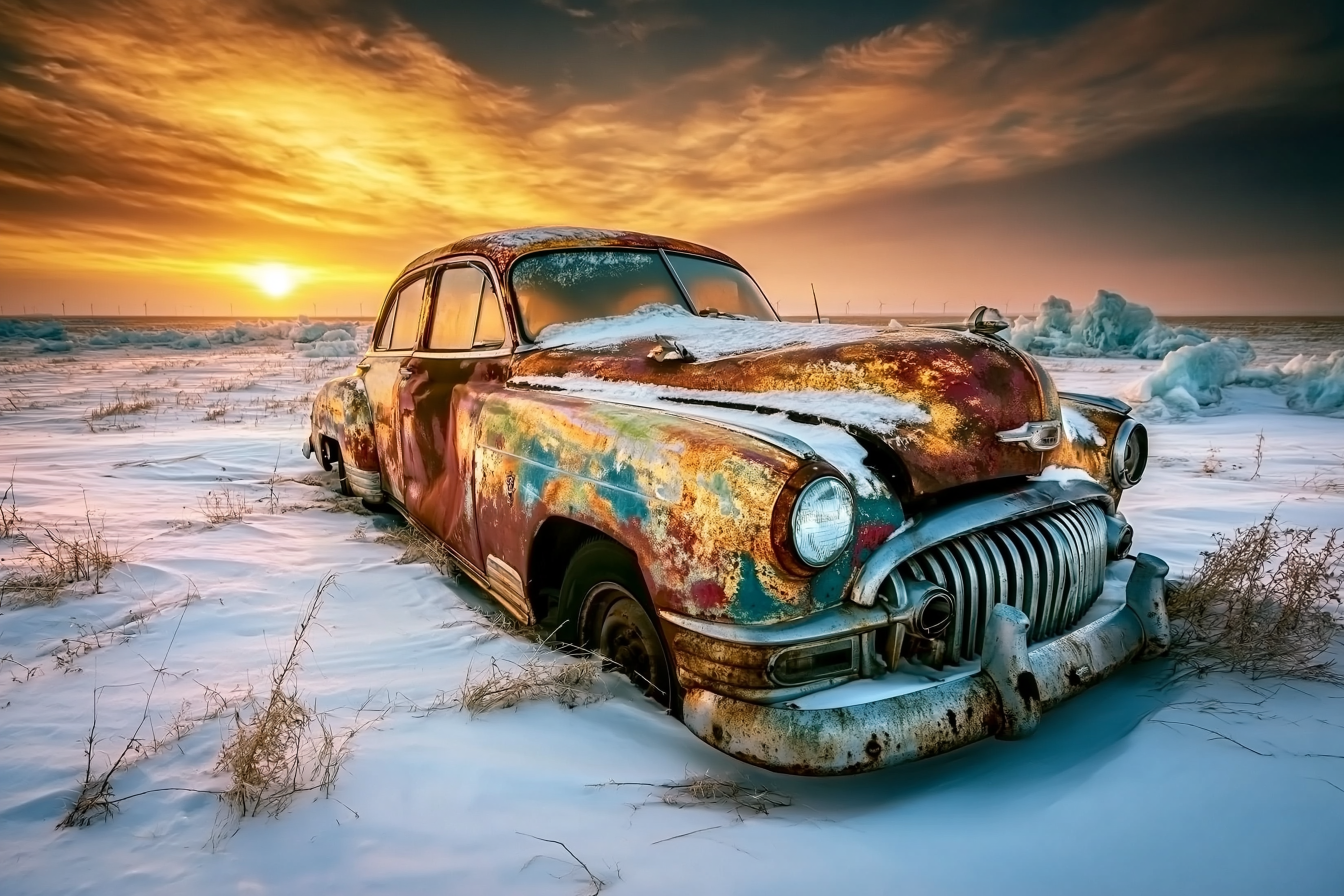 Tableau Déco Aluminium HD - Épave Hiver