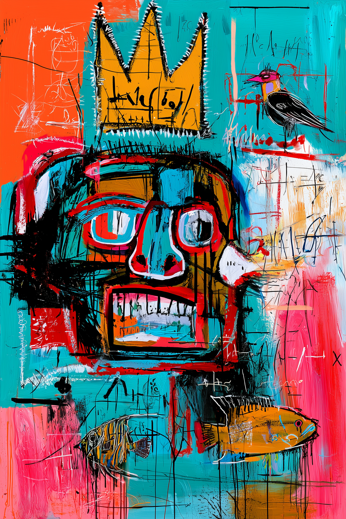 Tableau déco aluminium HD Roi Turquoise