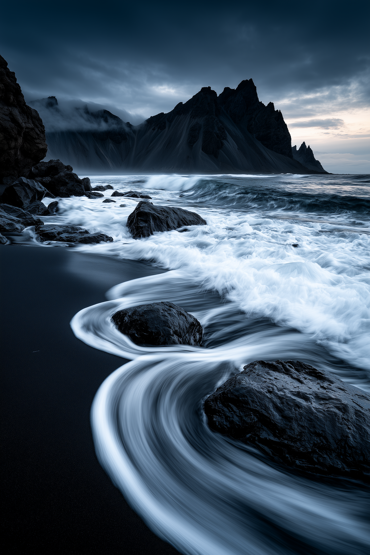 Tableau déco aluminium HD Plage Noire